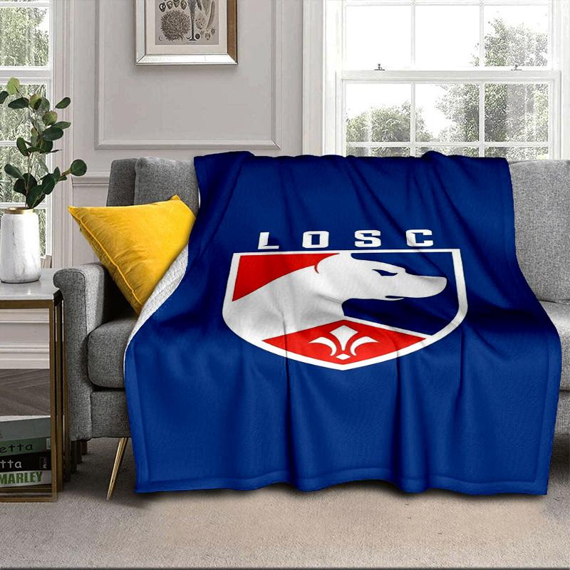 Losc Football Crest Portable Blanket/Soft Blanket Bedding Blanket Suitable for Travel Camping Living Rooms Offices Sofas Fan Gifts