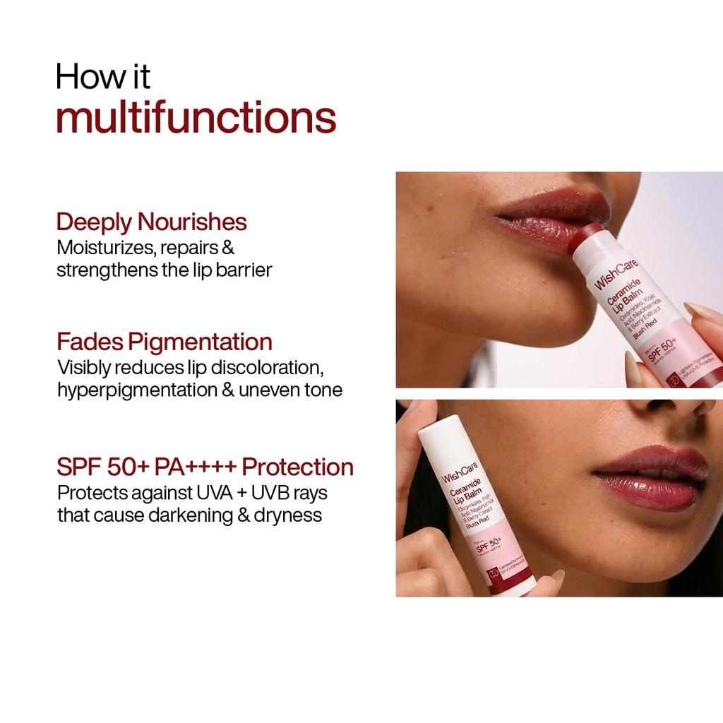 Tinted Lip Balm SPF 50 PA+++ Blush Red with Kojic Acid & Niacinamide 5g