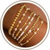 Turandoss 18K Gold Plated Beaded Stretch Initial Bracelet for Women Gifts