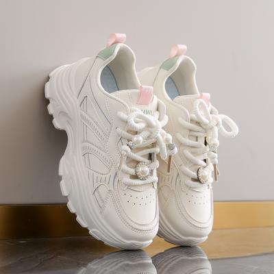 CRLAYDK дизайнерские женские кроссовки на толстой платформе, модные туфли на шнуровке из искусственной кожи, для ходьбы, на танкетке, для папы и девочек, для тенниса