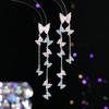 S925 Silver Needle Super Fairy Temperament Zircon Inlay Modified Face Earrings Long Tassel Flying Butterfly Earrings