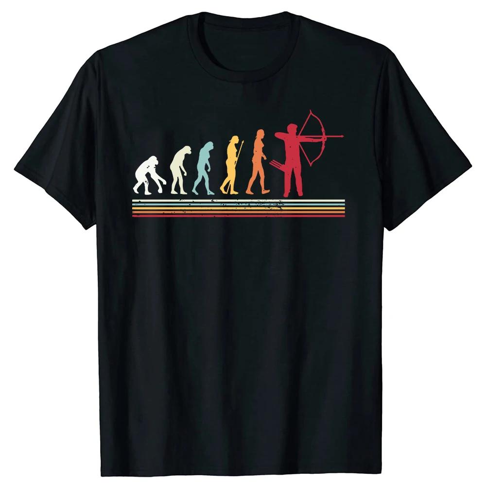 Funny Evolution Archer Archery T Shirts Summer Hunting Bow Arrows Archer Graphic Cotton Streetwear Birthday Gifts T-shirt