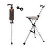 PALTIA Folding Cane Perfect for Outdoor and Includes Cane Holder Chair, Lightweight, Tripod, One-Touch Operation, Walking, Activities, Queues, (Brown)
