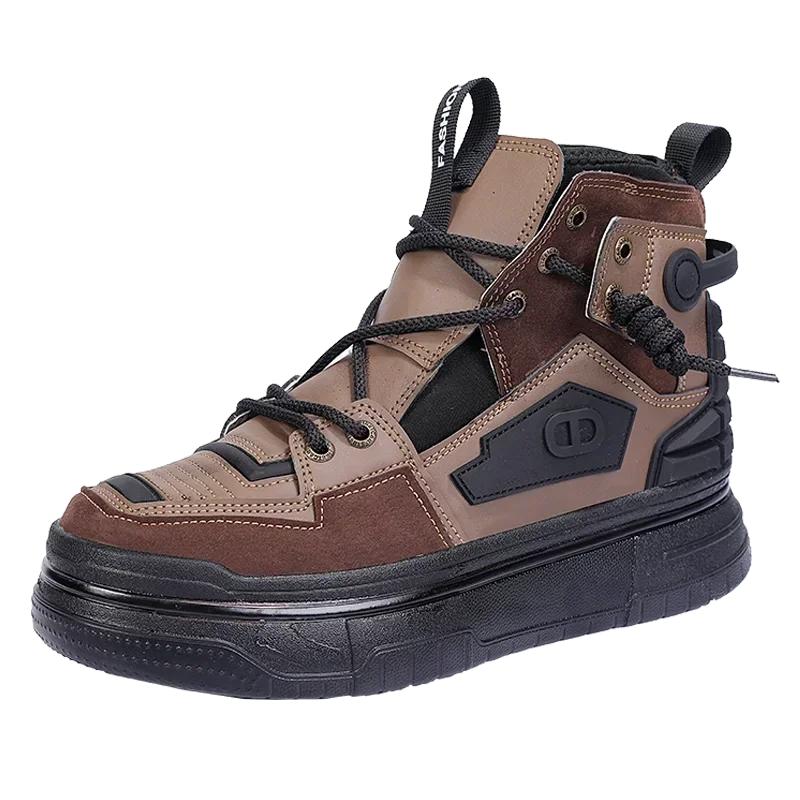 Модные высокие мужские повседневные туфли, модная универсальная обувь для мужчин, ботильоны, мягкие, модные, удобные, мужские туфли на плоской подошве