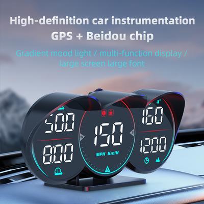 Новый G17 HUD GPS Head Up Display LCD спидометр измеритель наклона автомобиля сигнализация температуры масла и воды превышение скорости диагностический измеритель скорости
