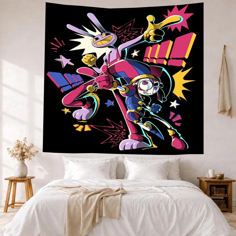 Like Digital Circus3 Wall Decor Tapestry Art For Pet Memorial Birthdaywedding Party Backdrop Family Gift