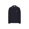 Ss23 Compass Pattern Long Sleeve Polo Shirt Men Tops Navy-Blue 10152SL18-A0020