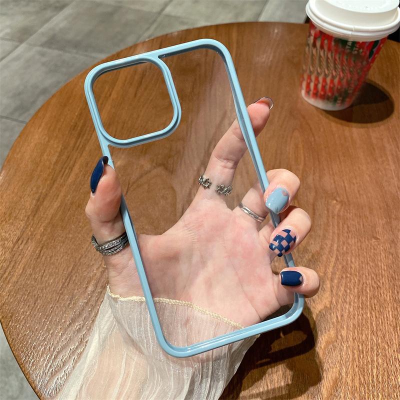 Для чехлов для iPhone акриловый прозрачный чехол для телефона для Iphone 13 12 11 Pro Xr X Xs Max 7 8 Plus светло-голубой силиконовый чехол