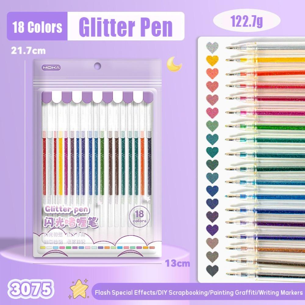 8/12/18/24/36/48 Colors High Gloss Drawing Pen Flash Marking Pen School Office Supplies