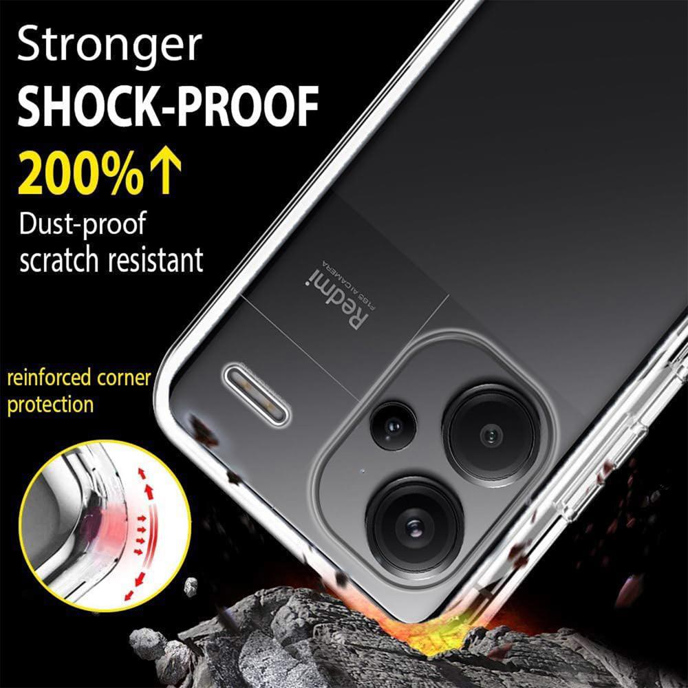 360° Полноразмерный прозрачный чехол для Xiaomi Redmi Note 13 Pro Plus 13 5G 13 Pro 4G 12S 4G 11 11 Pro 5G 10 4G Гибридный силиконовый жесткий противоударный защитный чехол