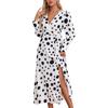 Autumn Dress New Women's New Sexy Long Sleeve Spotted Print V-neck Dress Dress