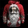 Mens Santa Claus Hoodie Sweatshirt Long Sleeve - Breathable for Spring & Autumn Sports - Durable, Comfortable Christmas Top