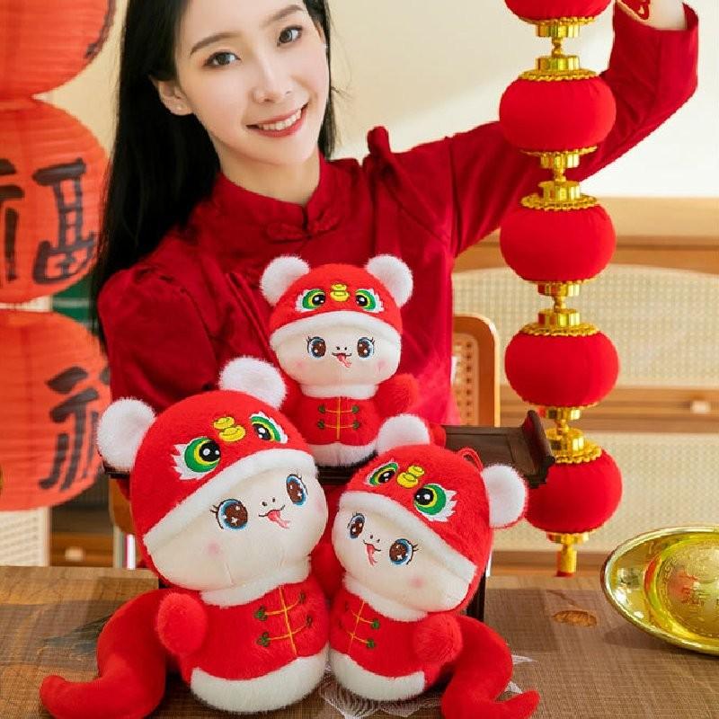 Очаровательная плюшевая игрушка Змея с головой тигра 2025 год Змеи Маскот Подарок