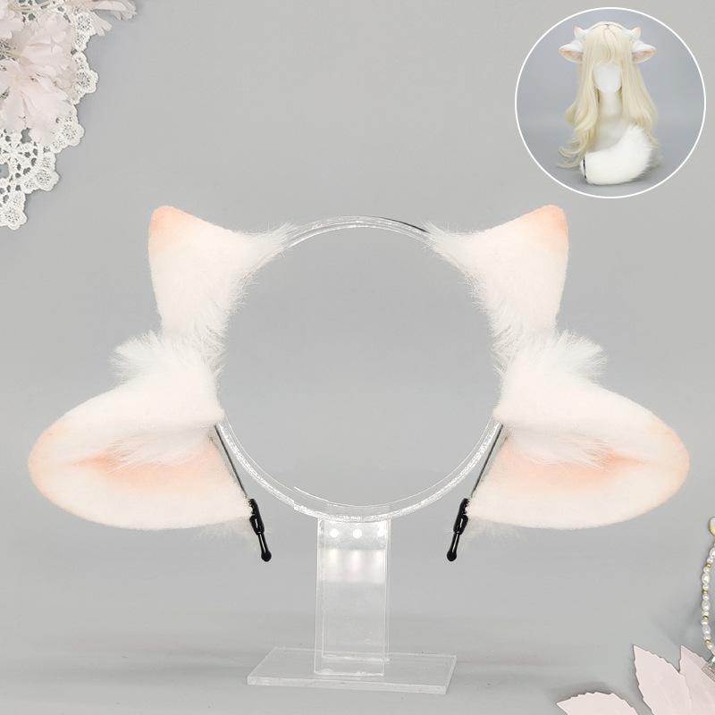 Повязка на голову с ушами и хвостом овцы, реквизит для косплея, комических шоу, Хэллоуина, плюшевый набор ушей/хвоста овцы для внешней торговли