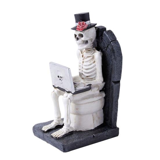 Креативное украшение в виде скелета, забавная настольная декорация на Хэллоуин, реквизит для офисных розыгрышей на тему ужасов, подарок для программистов