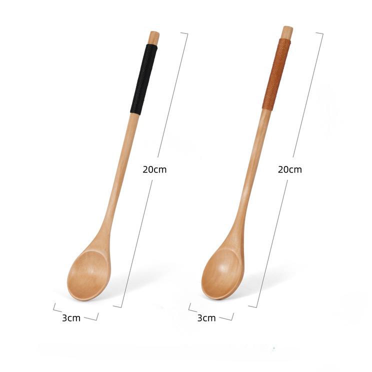 Деревянная чайная ложка Длинные кофейные ложки Маленький набор чайных ложек Деревянная медовая десертная ложка Кофейный напиток Мешалка Чайные ложки Посуда