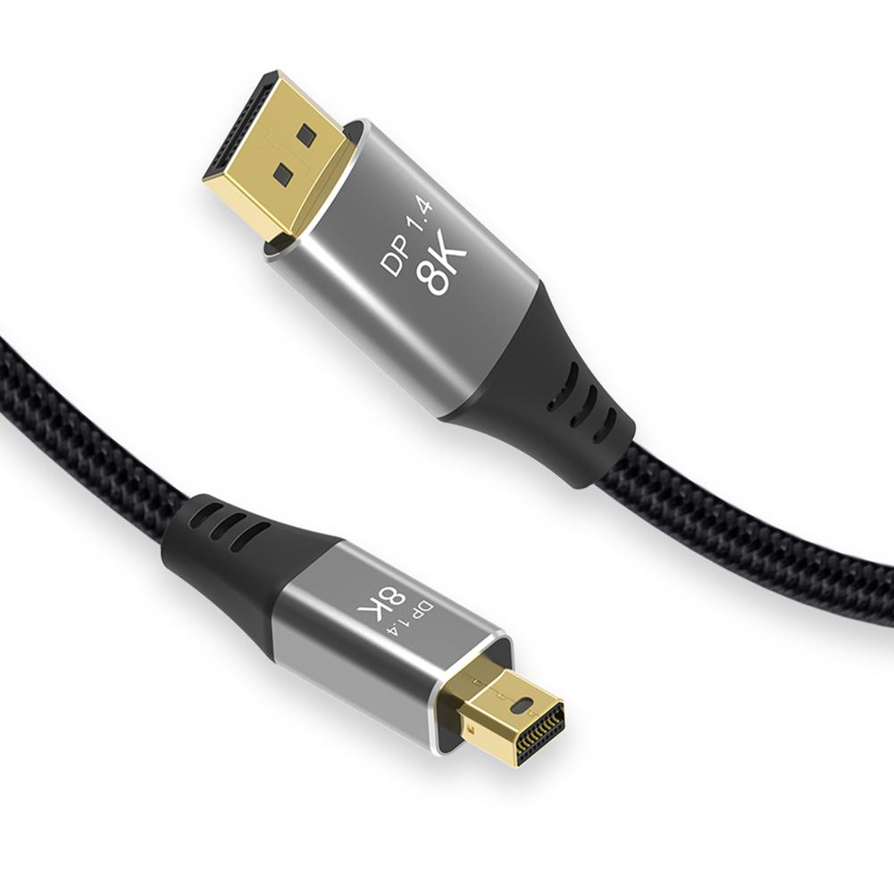 Кабель Mini DP - DisplayPort 4K 144 Гц Двунаправленный 1.4 Серый