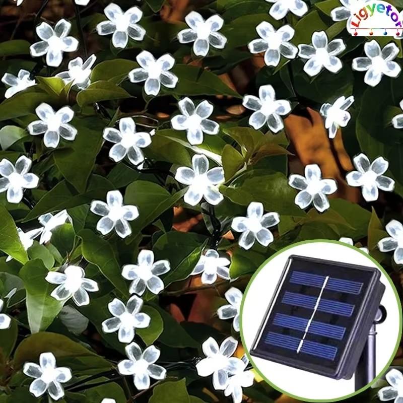 Solar Led String Lights Outdoor Cherry Flowers String Lights With 8 Modes Lighting Camping Garden Christmas Decor Solar Lamp