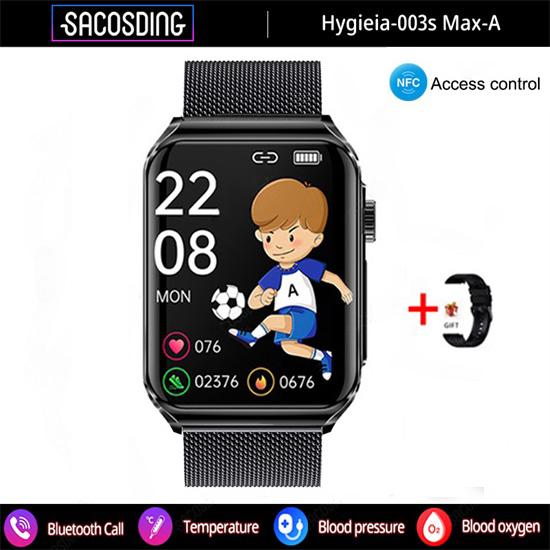 SACOSDING Hygieia-003s Max-A Bluetooth Call Смарт-часы 320*380 HD 1,85-дюймовый экран ЭКГ + ВСР + NFC Многофункциональные спортивные часы IP67 Водонепроницаемые умные часы