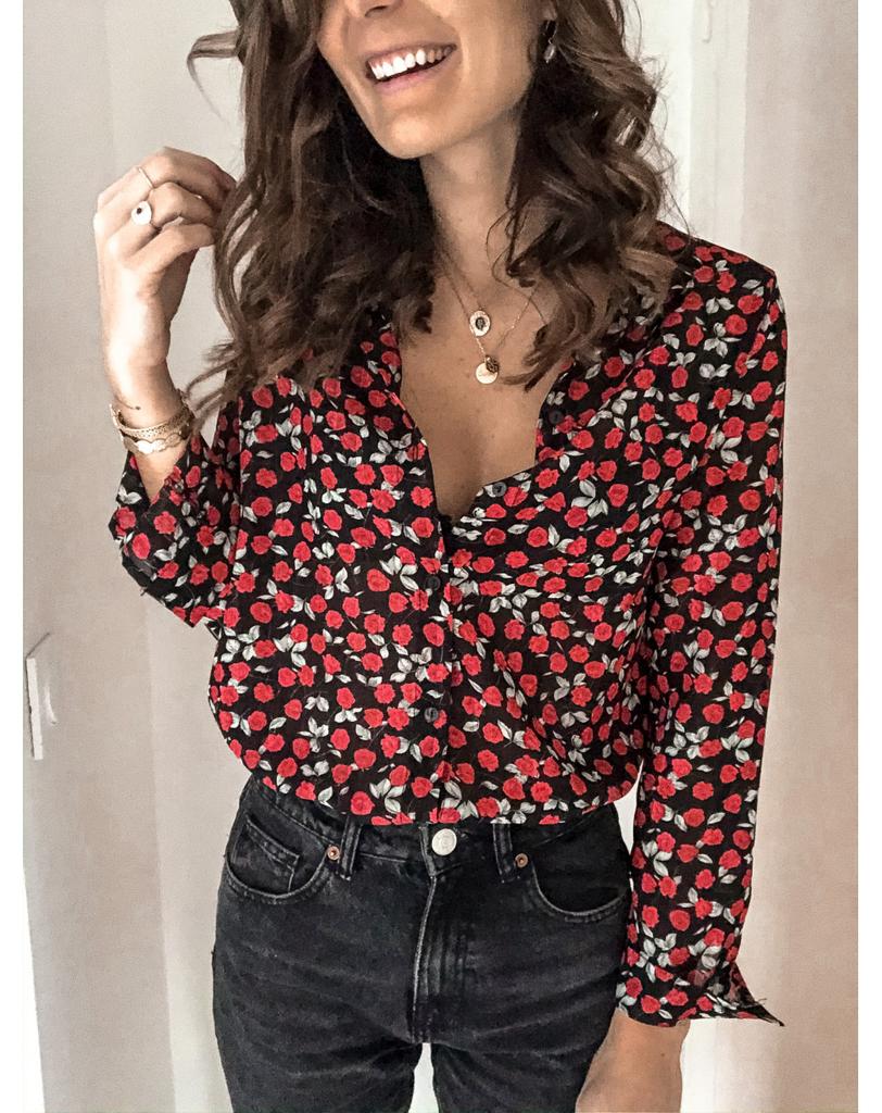 New products in spring and summer 1116, European and American women's shirts, long-sleeved bronzing polka dot printing personalized women's tops