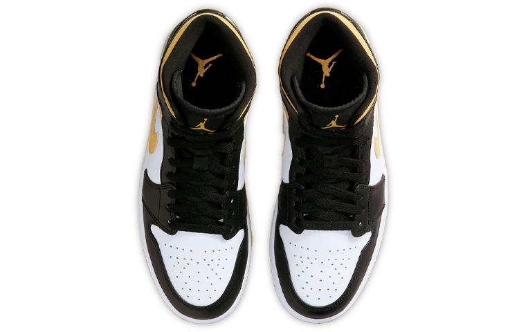 Air Jordan 1 Mid 'Черный Университетский Золотой' 554724-177