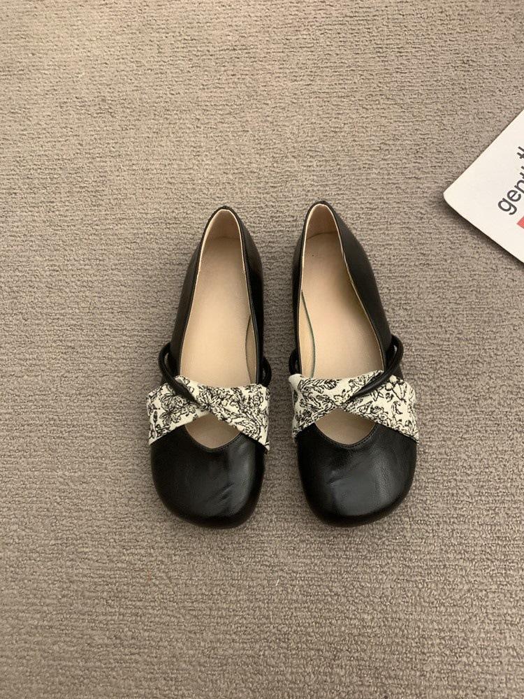 Французские туфли-балетки с круглым носком и плоским дном, женские, новинка 2024 года, французские туфли Doudou для легкого вечернего ветра