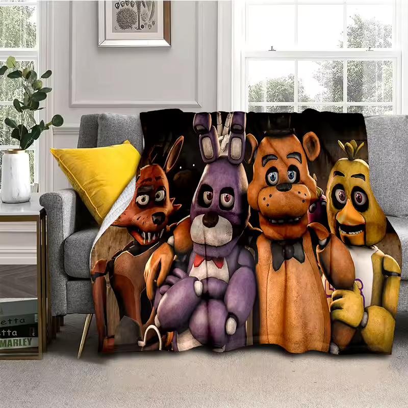 Хоррор-игра F-FNAF Фредди Фильм Фланелевое одеяло Мягкое теплое плед для спальни гостиной кровати путешествия кемпинга пикника подарок