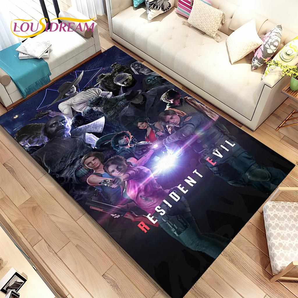 3D R-Resident Evil Games Gamer Area Rug, ковер для гостиной, спальни, дивана, коврика для двери, детский игровой нескользящий коврик