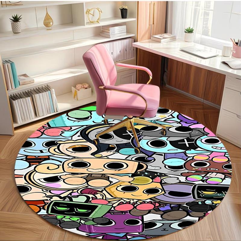 Dandy's World Print Round Rug, Washable Floor Carpet, For Entryway Dorm Laundry Room Office Study, Home Decor Birthday Christmas Gift