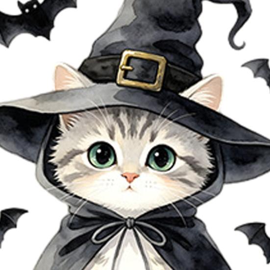 Kids Room Wall Accents Halloween Wizard Cat & Bat Switch Sticker, Self-Adhesive Light Decal, Party Supplies Removable Decor for Bedroom Living