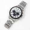 Часы Clock House Business Casual Solar Chronograph, белые и черные, цвет «панда», мужские, MBC1003-WH1A