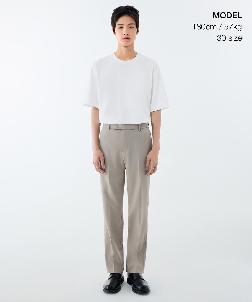 MUSINSA STANDARD Straight Hidden Banding Slacks [Light Beige]