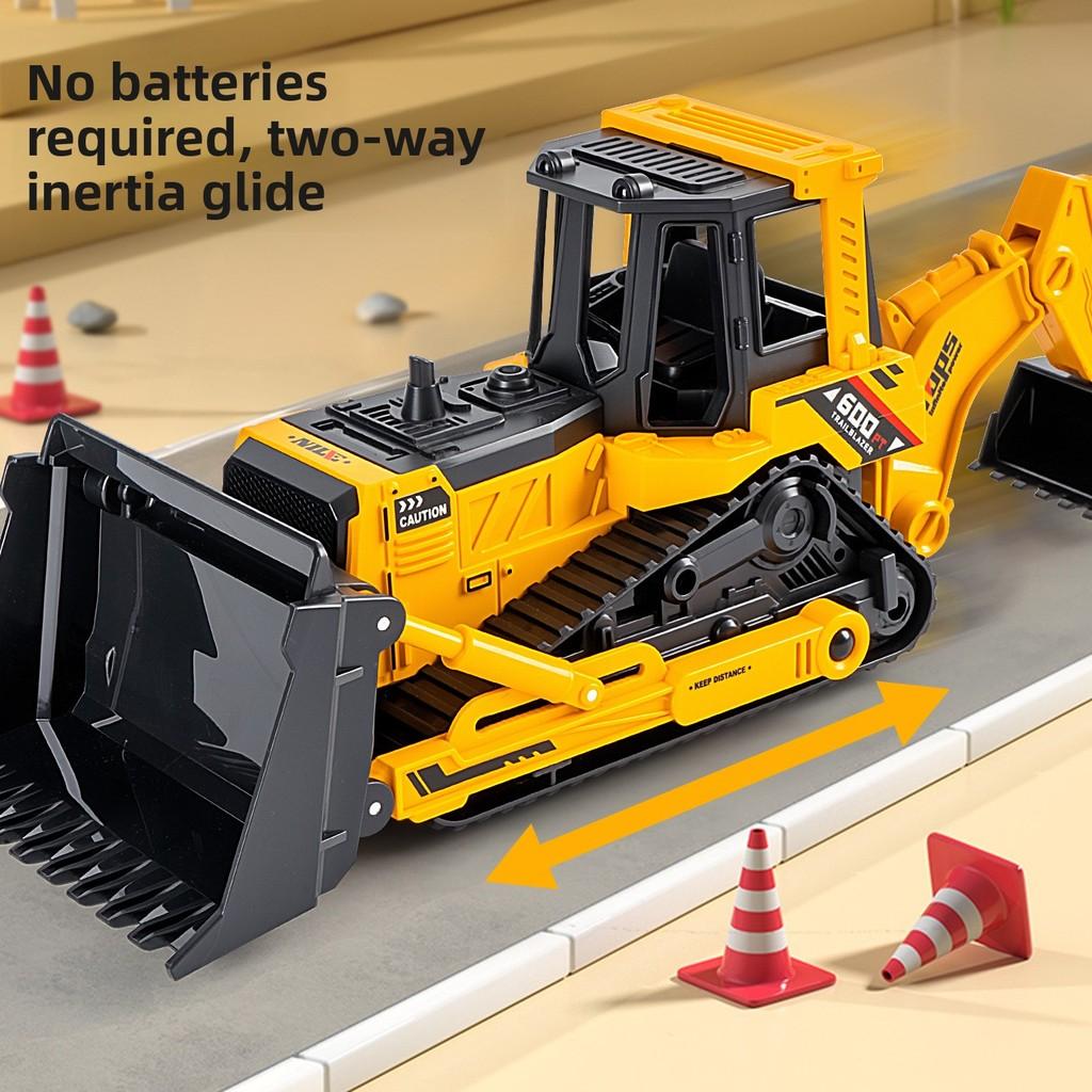Модель бульдозера с двумя ковшами с инерционным управлением для детской игры и коллекционеров
