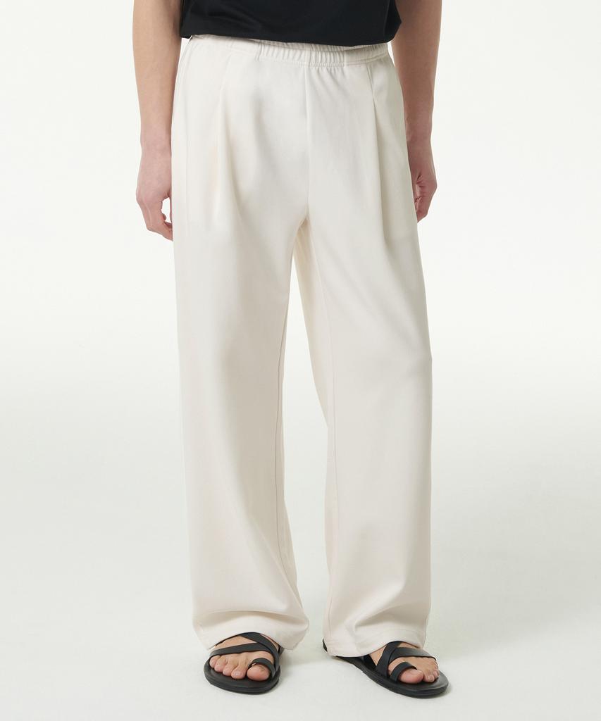 MUSINSA STANDARD [Cooltandard] One-Pleat Wide Lounge Sweatpants [Cream]