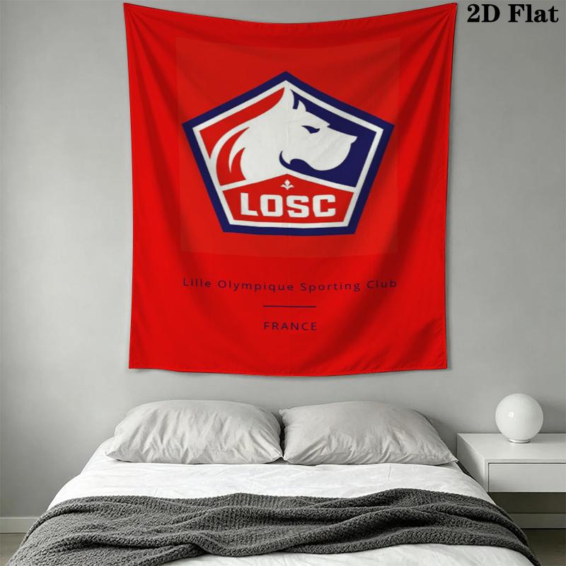 Lille OSC Wall Tapestry Aesthetic Wall Hanging Printed Fabric Blanket Decorative Tapestries for Bedroom Living Room Home Decor