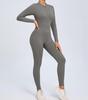 European & American Zipper Long Sleeve Yoga Jumpsuit - Women's Nude Feeling Fitness Bodysuit