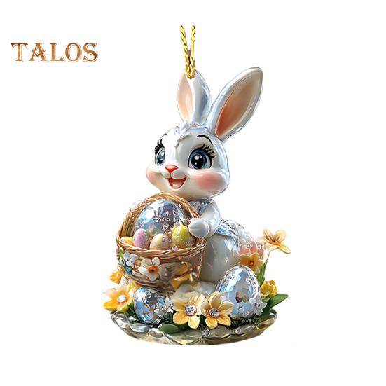 1/3 шт пасхальные мультяшные кролики подвесные украшения с шнурком легко повесить 2D акриловые украшения подвески для зеркала заднего вида