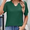 Весна и лето Новая однотонная свободная женская футболка с V-образным вырезом и короткими рукавами