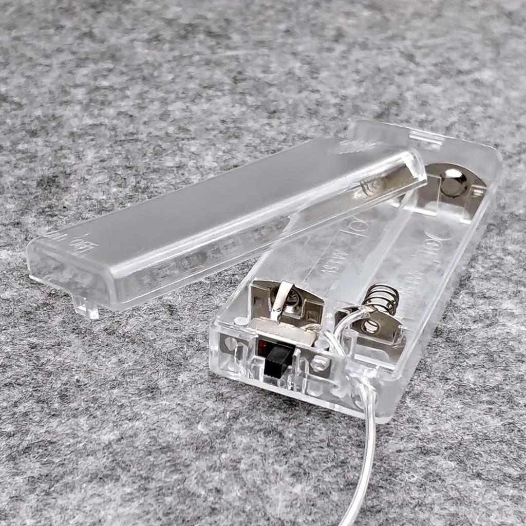 Держатель для 2 батареек AA 3 В, бокс для батареек AA с переключателем, новый корпус для батареек AA с проводом, прозрачный