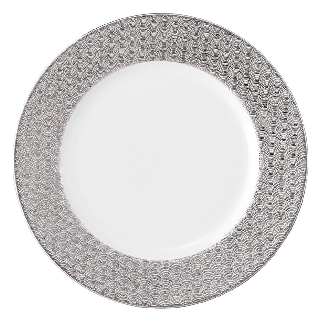 yamakaXODA POTTERY Auspicious Zipangu Dinner Set of Diameter X Gold and Mino Auspicious Plates, 2, 27.5cm 2.5cm Height, Silver, Ware, Charm, Gift,