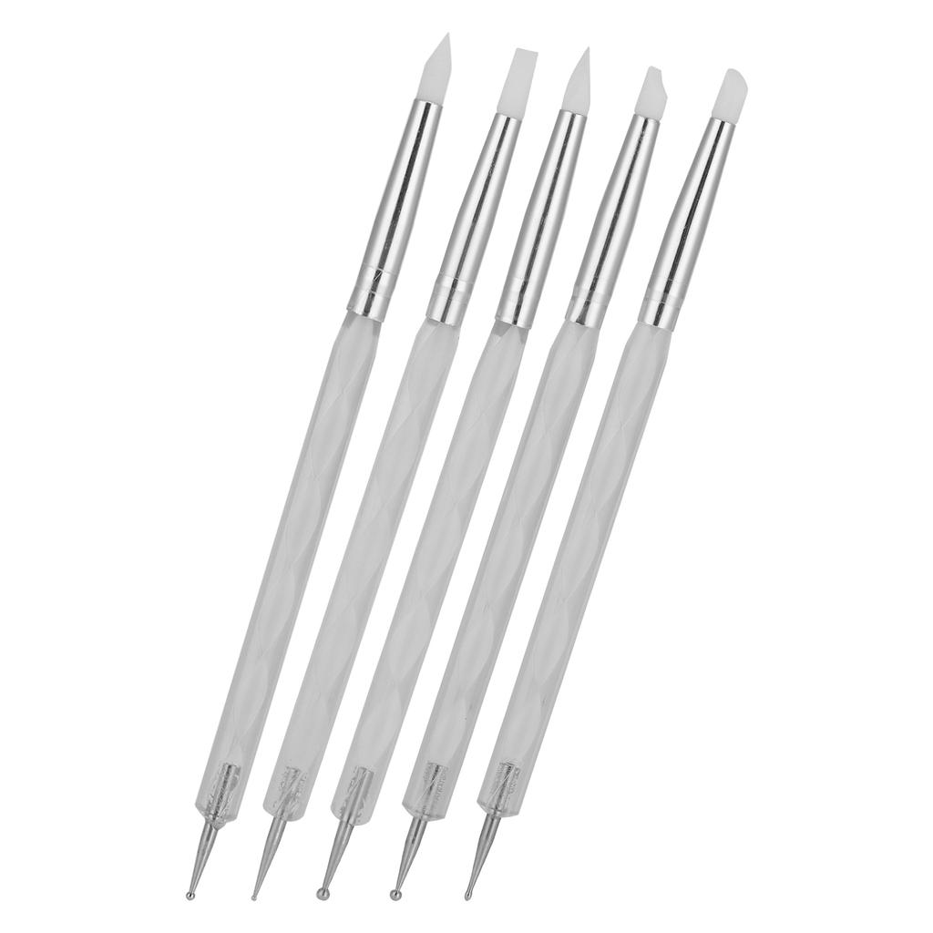 5pcs Nail Art Dotting Pen Dual Ended Nail Painting Pen   Carving Pen with Acrylic Handle