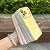 Мягкий чехол однотонный с окошком-сердечком для iPhone 14-17 Pro Max