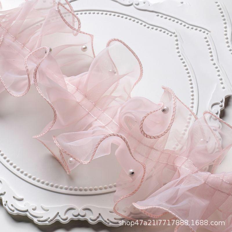 12 см жемчужная пышная окантовка букет цветов органза для поделок своими руками