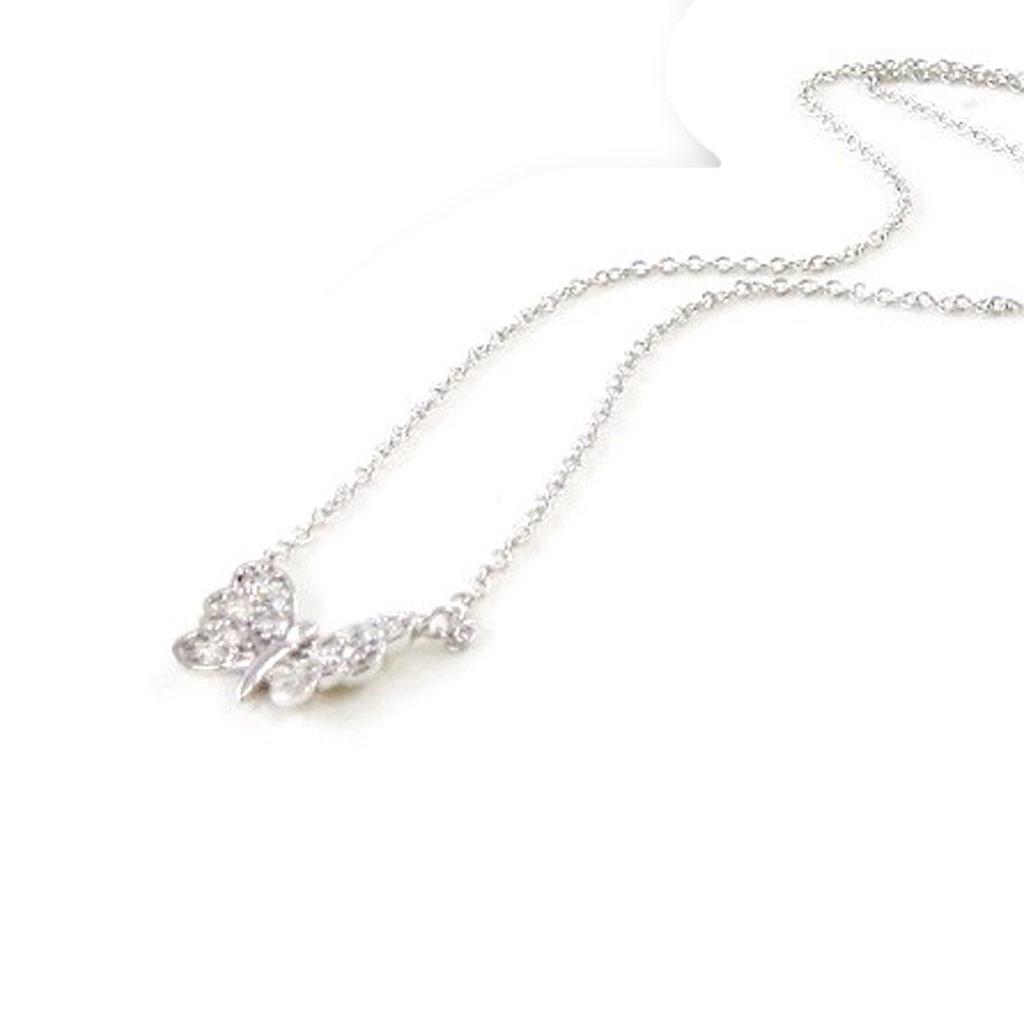 Les Trésors De Lily [I9890] - Серебряное колье "Бабочка" серебро белое (родиевое покрытие) - 10х12 мм