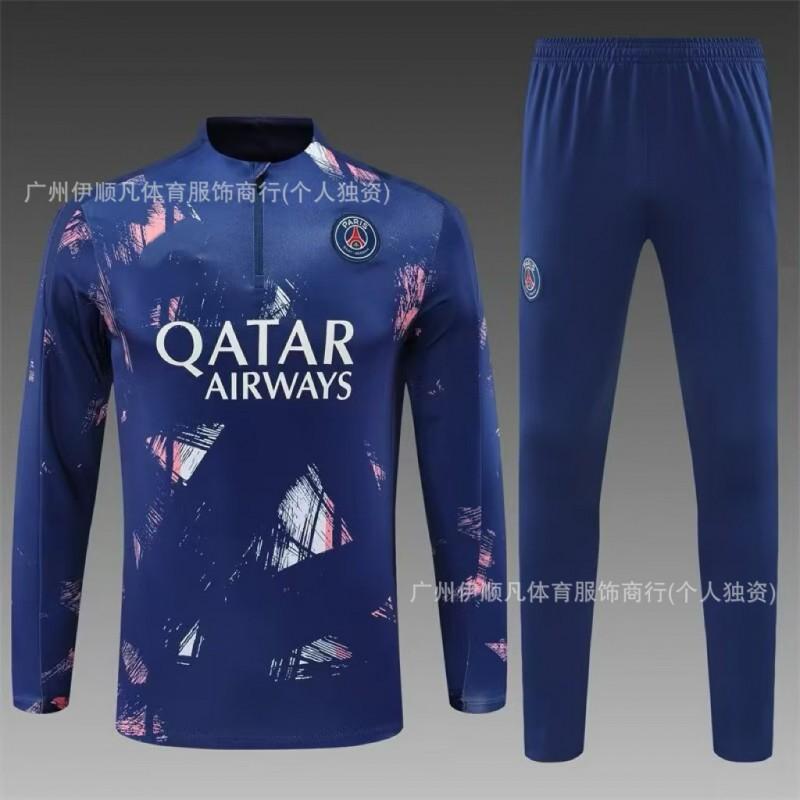 Men Women Soccer Training Jersey Half-Zip Warm-Up Top Napoli PSG AC Milan Brazil Manchester United Fans