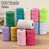 110Yards Handmade Boho Decor 3mm Colorful 100% Cotton Cord Rope Thread Twisted Macrame String Diy Home Wedding Decoration Supply