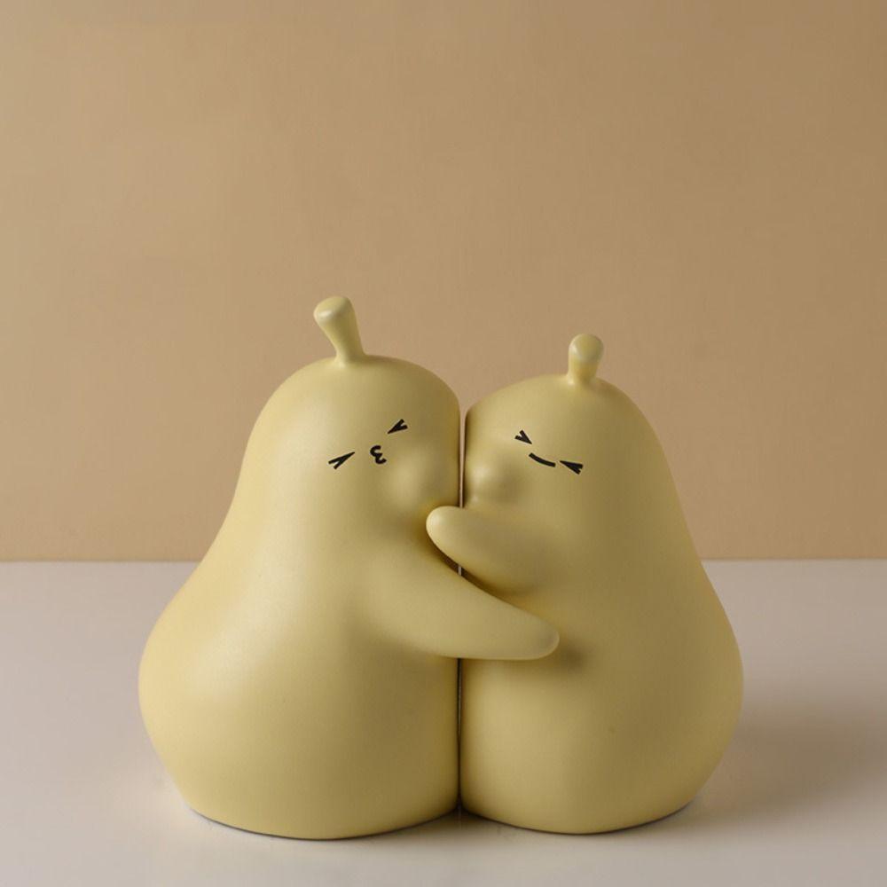 2pcs Creative Book Holder Cute Miniatures Figurine Crafts Pear Decorative Bookends Home