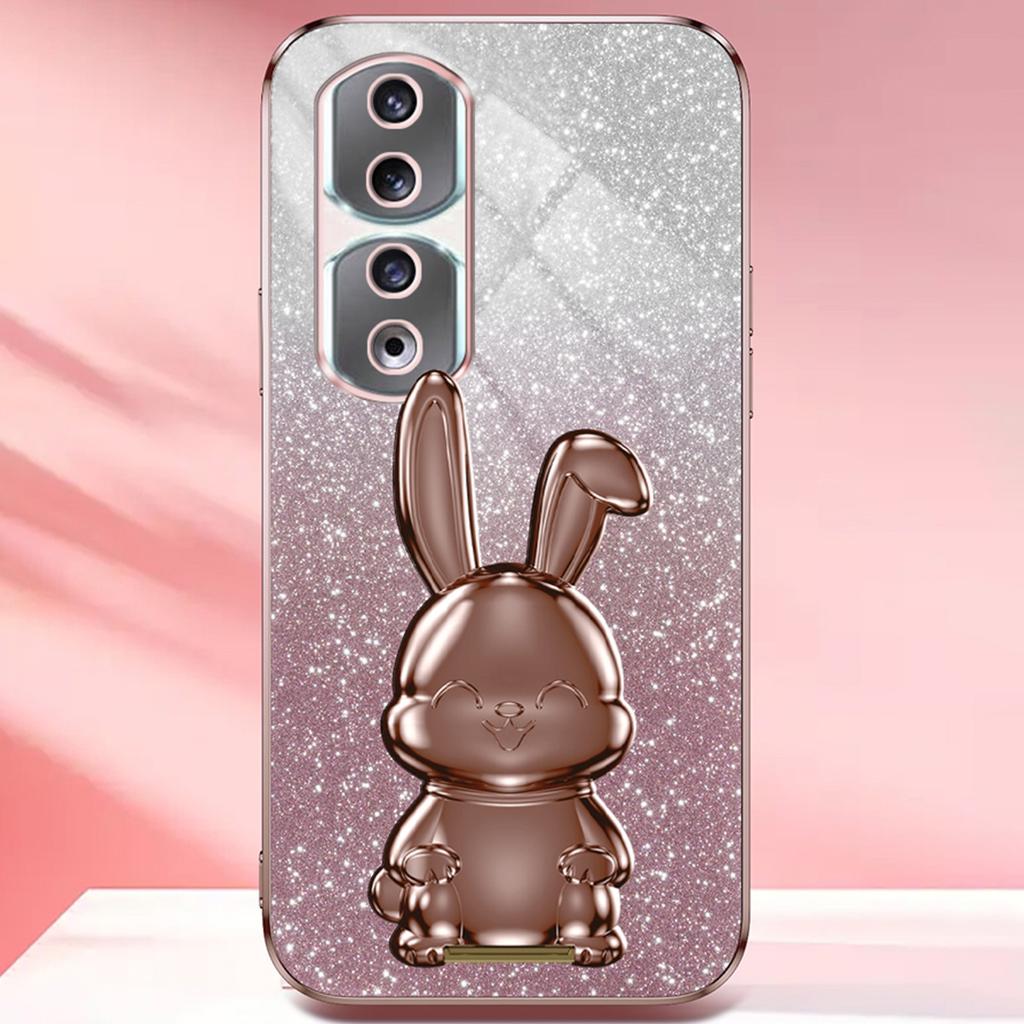 For Honor 90 Pro Case Cute Rabbit Shockproof Kickstand Phone Cover