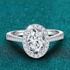 1CT 2CT D VVS1 овальные ограненные муассанитовые кольца для женщин 925 стерлингового серебра лабораторный бриллиант обручальное свадебное вечернее кольцо