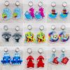 Acrylic Cartoon Animal Earrings - Cute Dragonfly, Red Dog, and Elephant Design for Students & Teachers